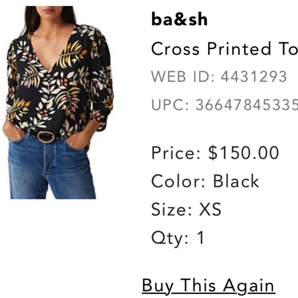 ba&sh cross top brand new-never worn size 0